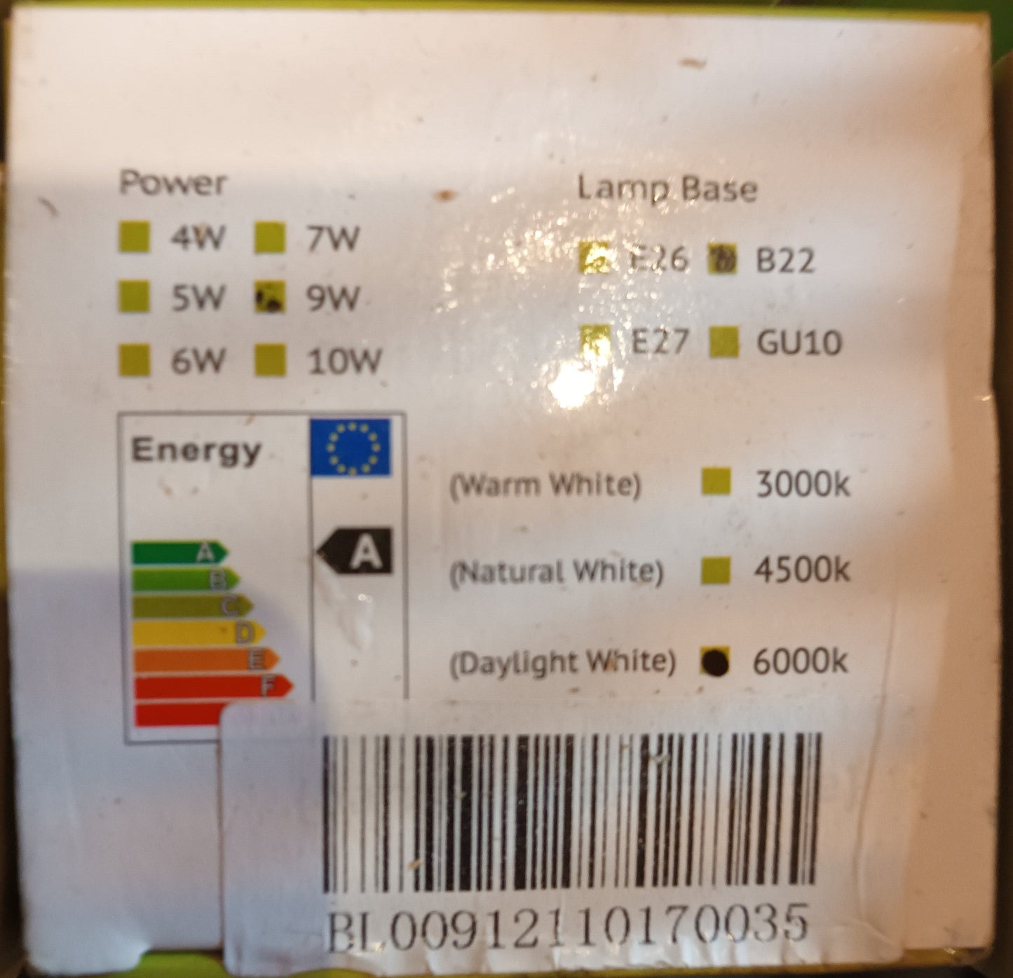 9 W GLS LED BC / B22 6000k Daylight Dimmable
