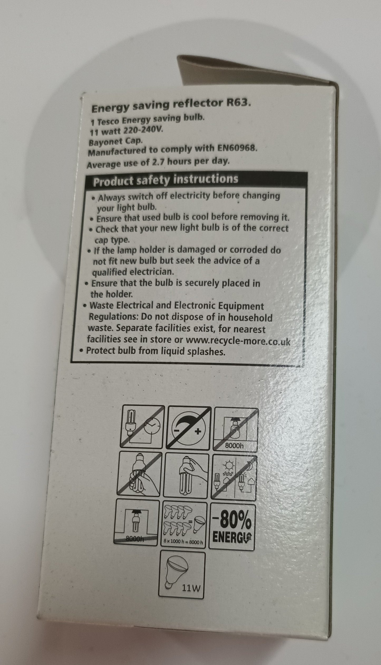 R63  Spotlight 11Ws  = 60w BC / B22 Cap soft white