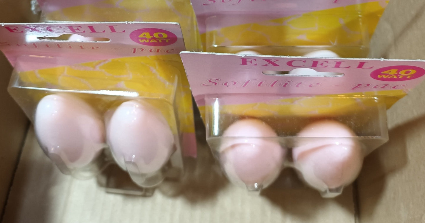 Pink Candle 40Ws twin pack BC / B22