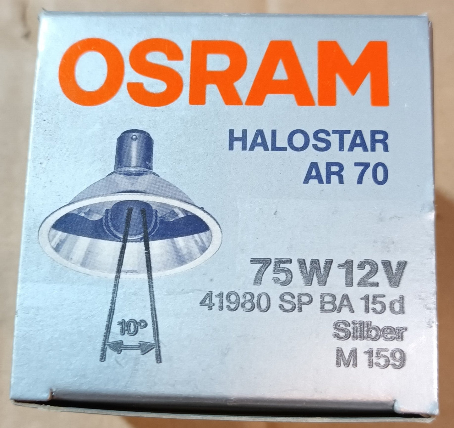 Osram M159 Halostar / Halospot 10º AR70 75watt 12v 41980 SP BA 15d