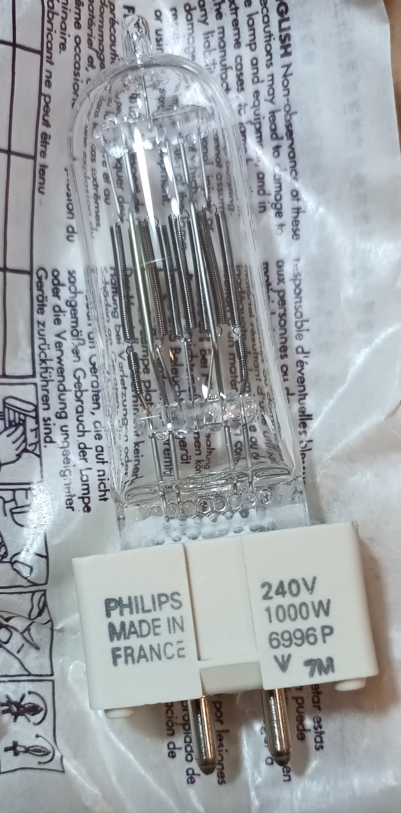Theatre Lamp by Philips FWR 6996P T19 240Volt 1000Ws GX9.5 Lamp Replacement Light Bulb