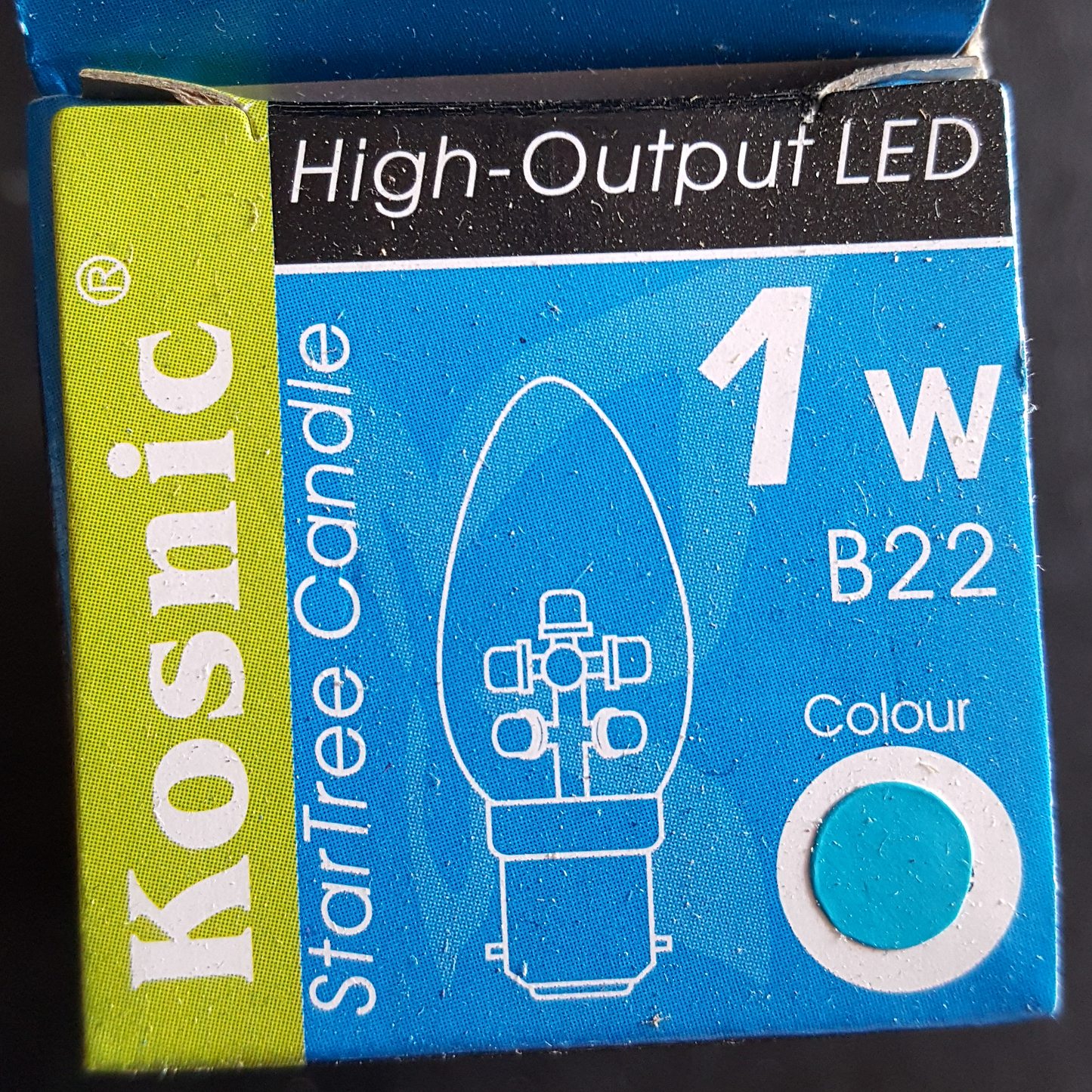 Kosnic Blue LED Candle 1W BC/B22 Clear Glass - Beachcomber Lighting