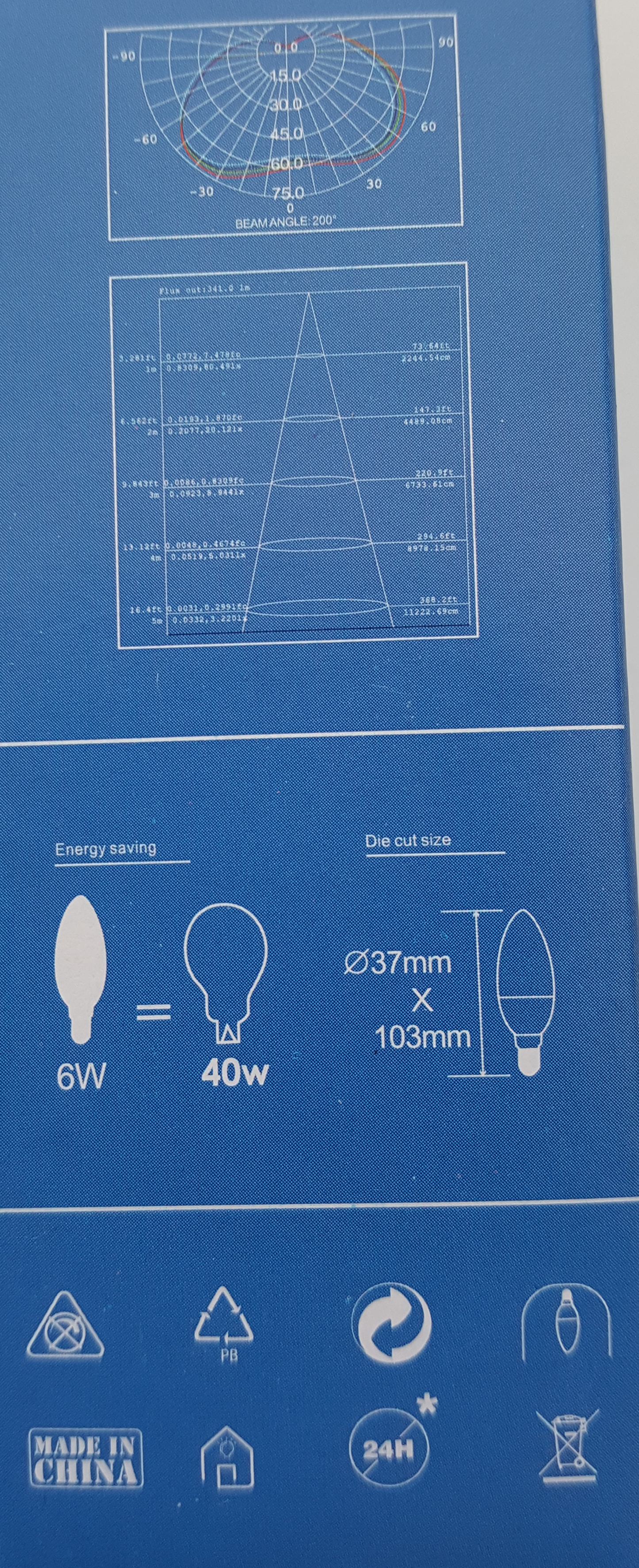 LED Candle 6W E14 Warm White - Beachcomber Lighting