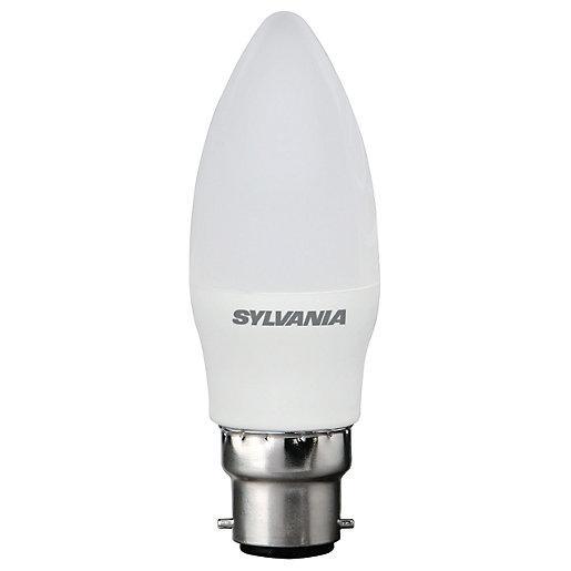 Sylvania LED Non Dimmable Frosted Candle B22 Light Bulb - 8W - Beachcomber Lighting