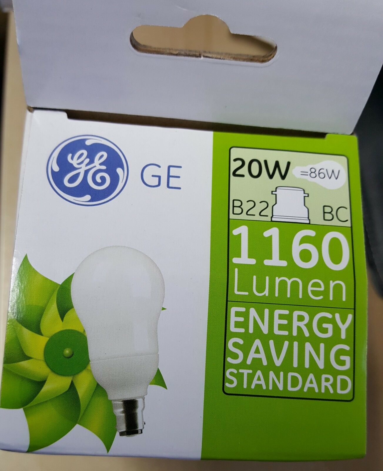 GE Energy Saving Bulbs BC (B22) or ES / E27 20W = 86W = 1160 Lumens - Beachcomber Lighting