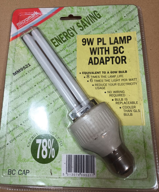 2 x  Adaptors for PL type lamps One BC & One ES