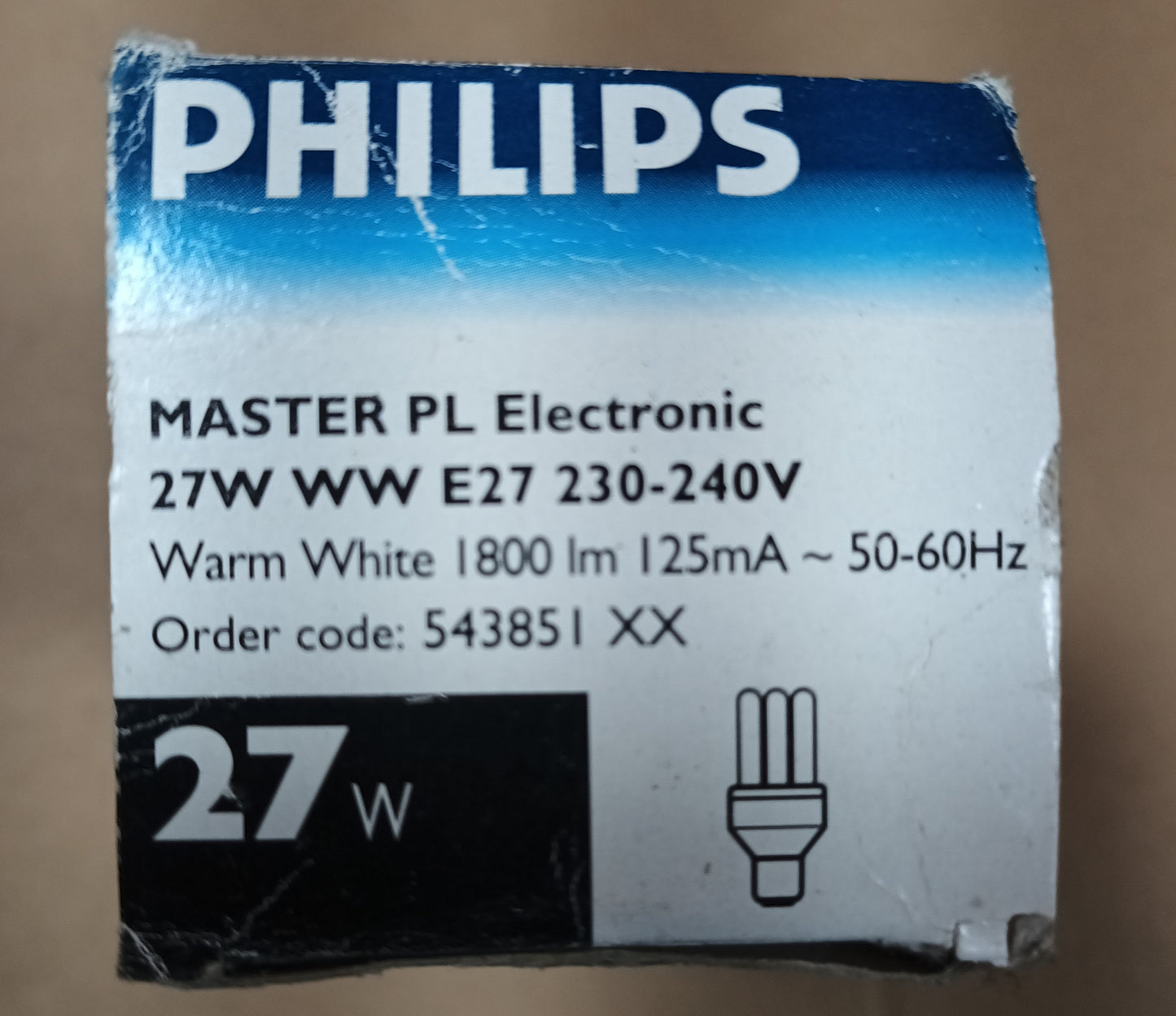 Philips Master CFL 27w warm white E27 / ES cap long life 15,000h