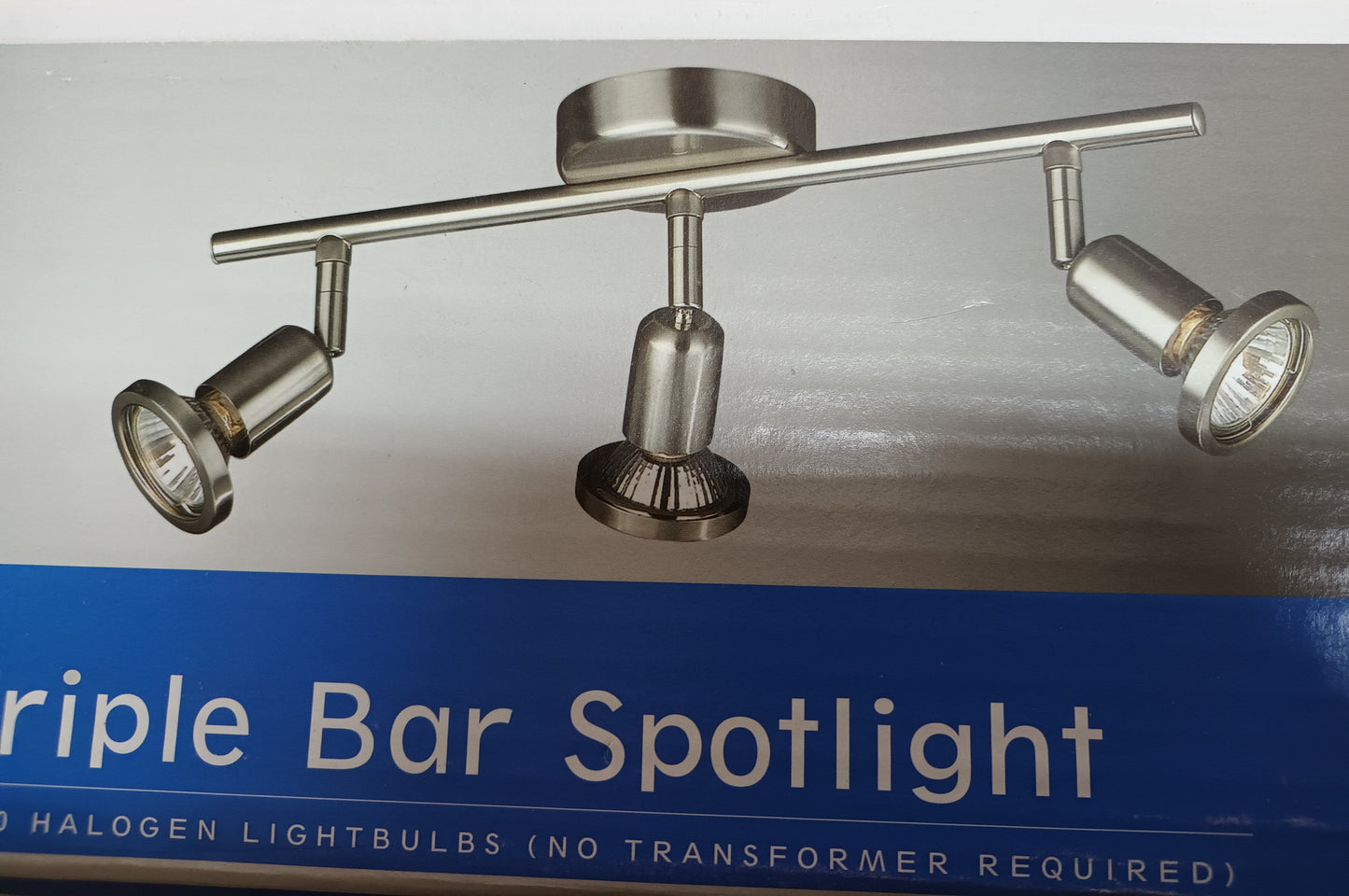 Triple bar spotlight fitting Brushed steel