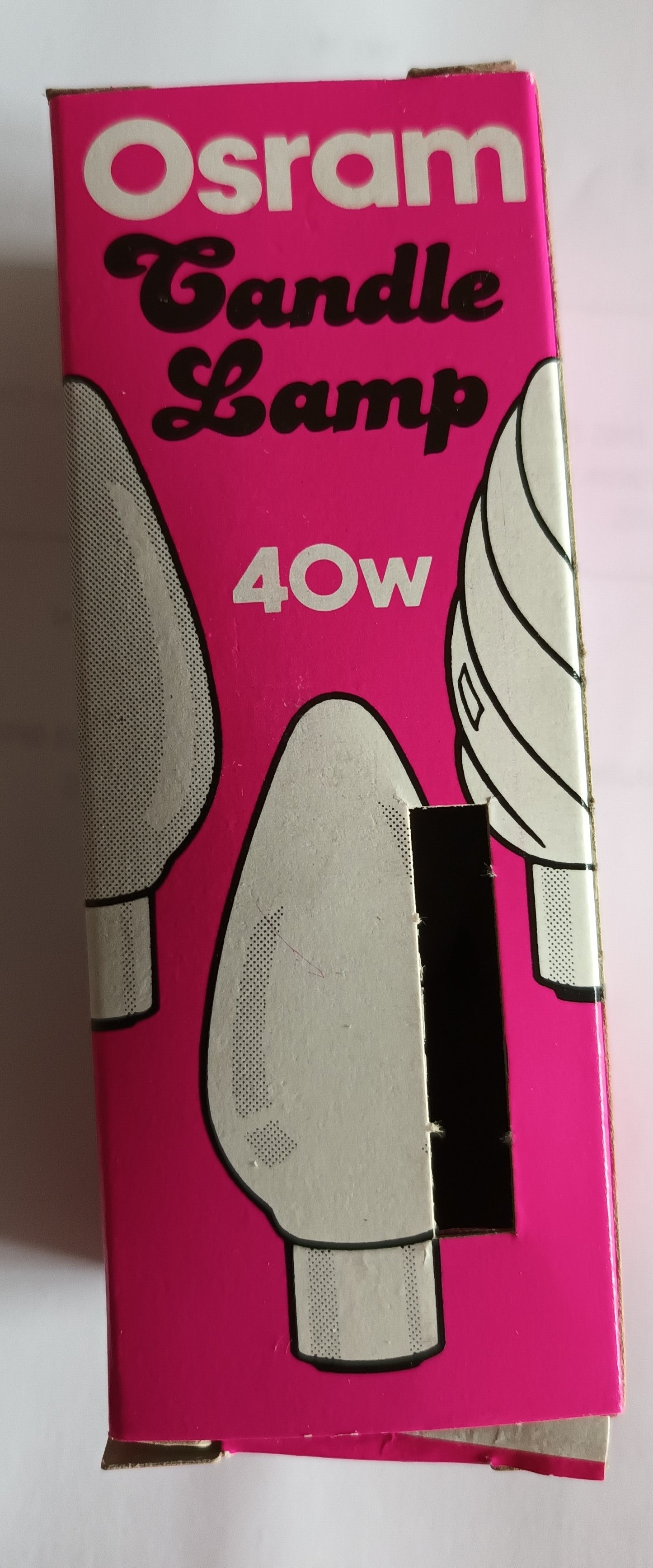 Candle sbc / B15 40 watts twisted pearl made by Osram in England