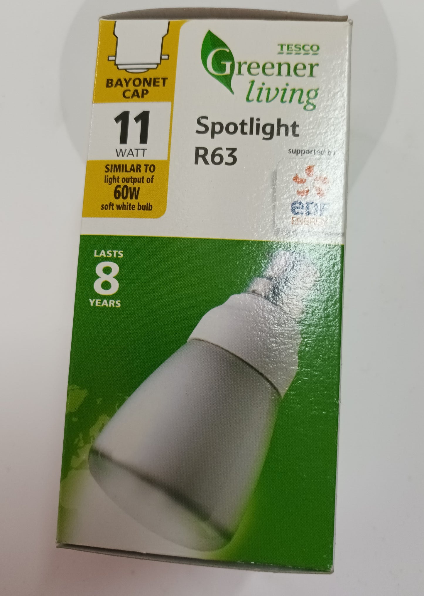 R63  Spotlight 11watts  = 60w BC / B22 Cap soft white