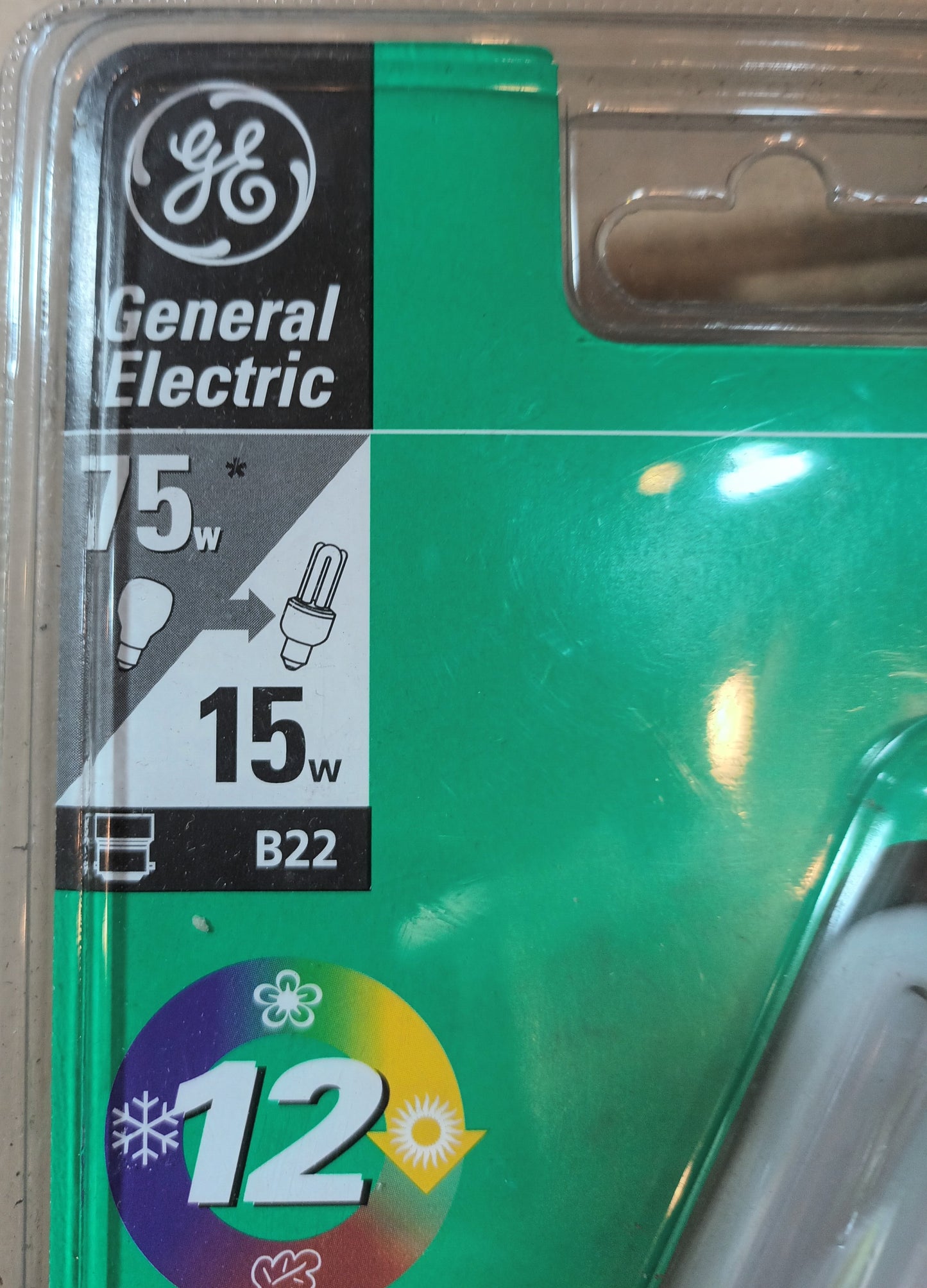 15Watt Energy Saving = 75W BC / B22 Bayonet Cap CFL Bulbs by GE