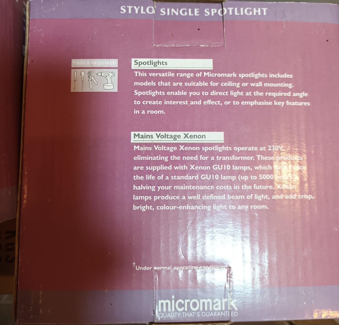 Wall / Ceiling Light Stylo Single GU10 Spotlight by Micromark