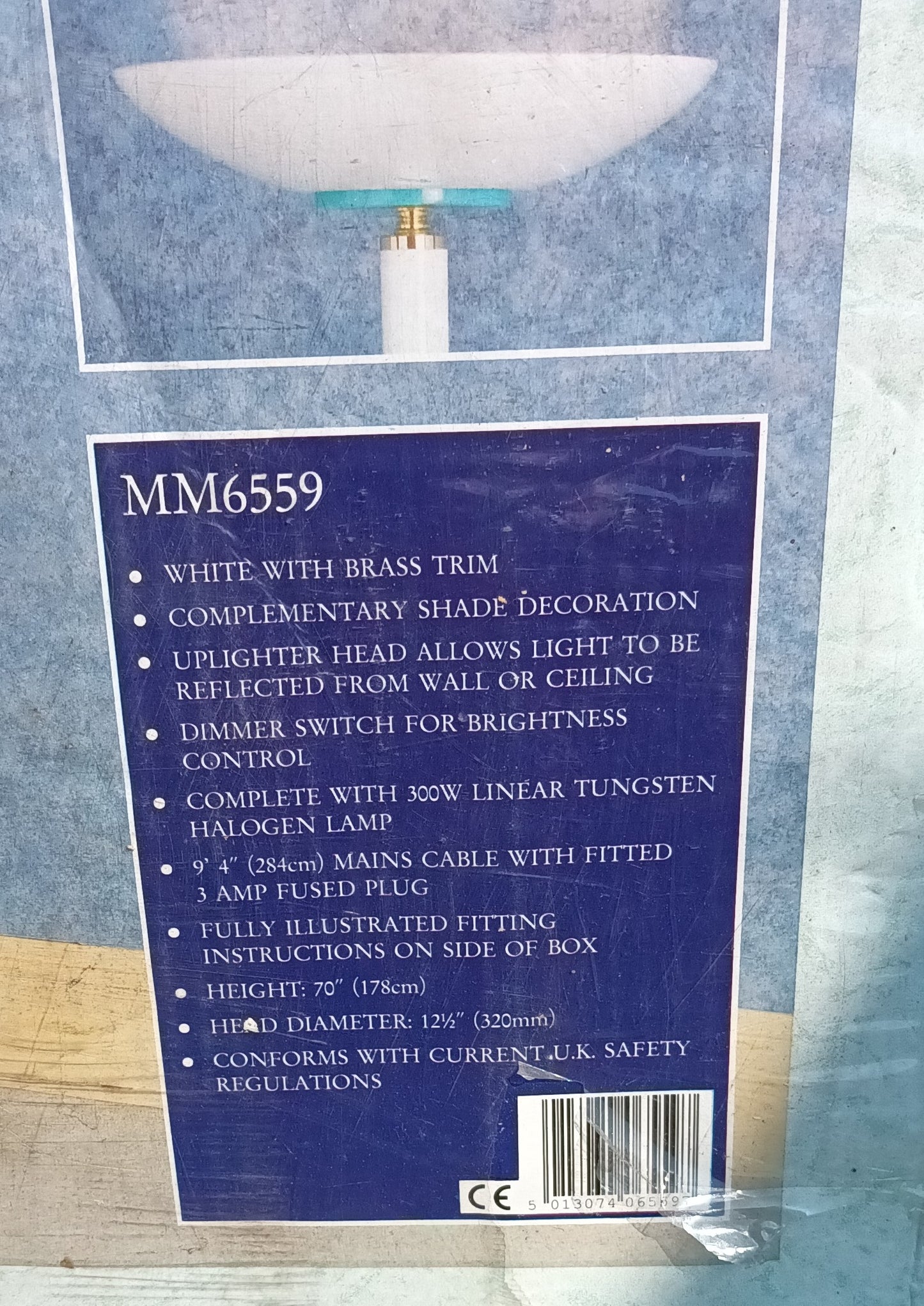 White Halogen Floor Uplighter MM6559 by Micromark