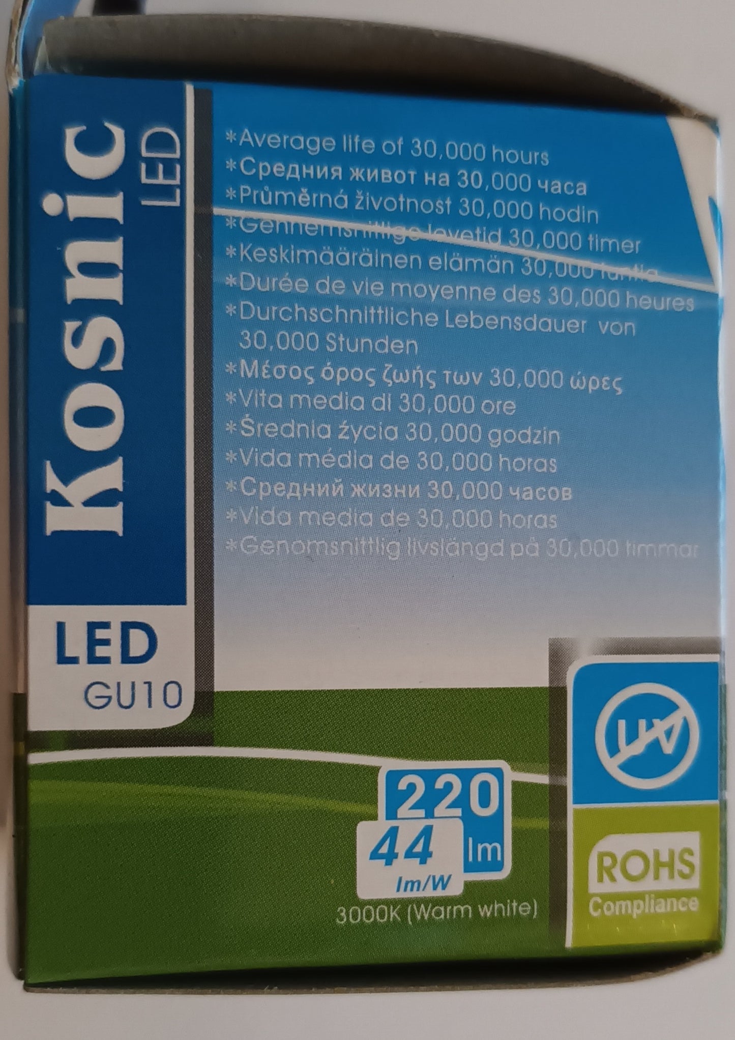 GU10 LED 5w = 42w warm white 36deg 30,000hrs life by Kosnic