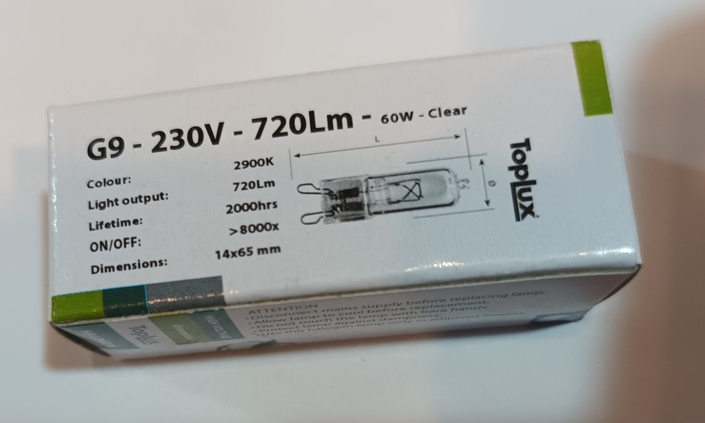 G9 Halogen 28 Watt / 40 Watt / 60 Watt from £1.10