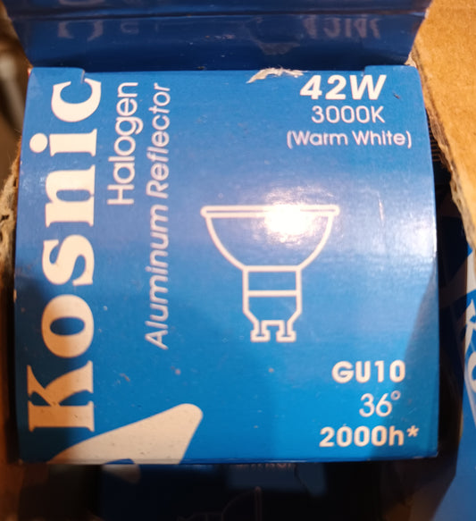 GU10 42watts = 360lm halogen BY Kosnic