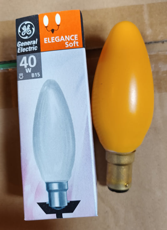 Amber Candle 40Watts SBC / B15 Pack Of 20 by GE