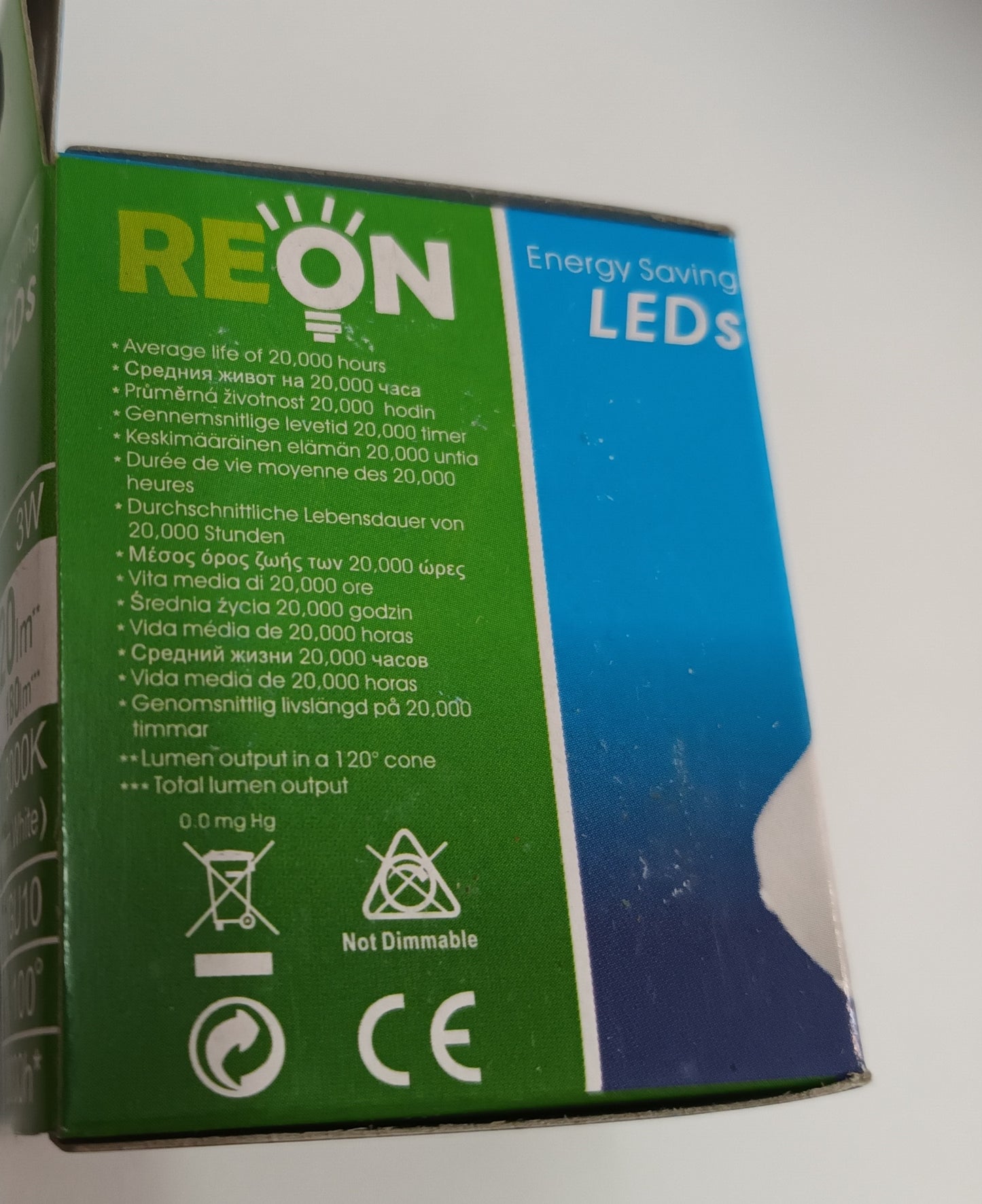 Reon GU10 3WATT = 120lm LED Warm White 20,000hrs pack of ten