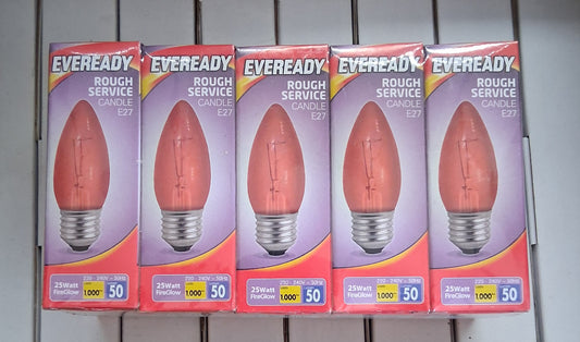 Candle fireglow 25 watts ES / E27 By Eveready pack of ten