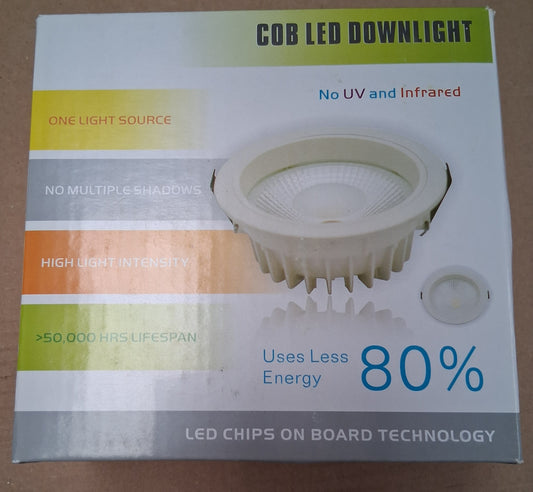 COB LED downlight 12 watt cool white cut out 125mm from £17.50