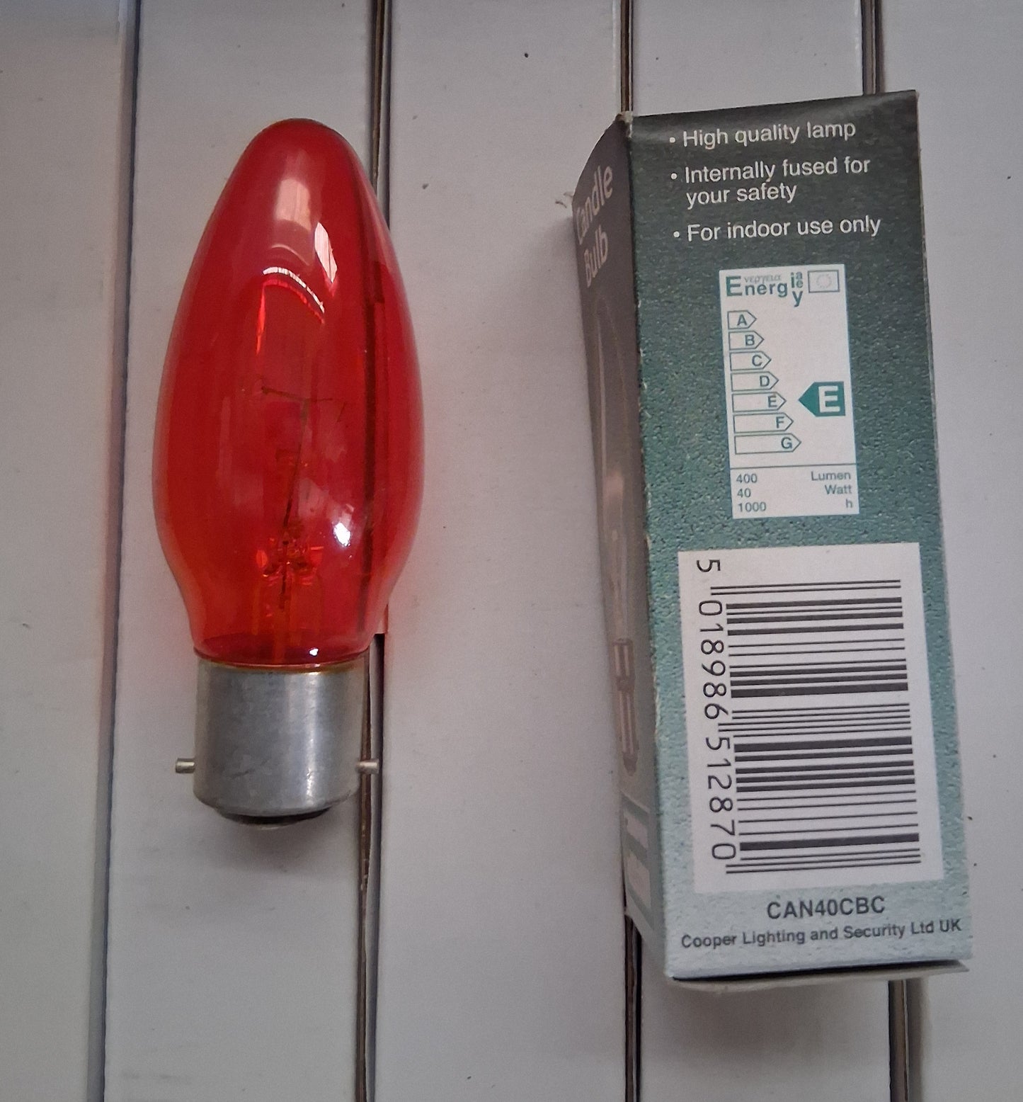 Fireglow Bulb 40 Watt B22 / BC  Candle Red  Bayonet from £2