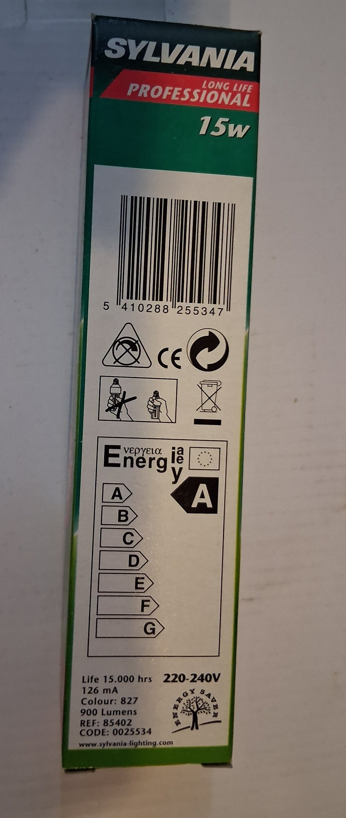 15 watt = 75 watt ES / E27 Warm white by Sylvania