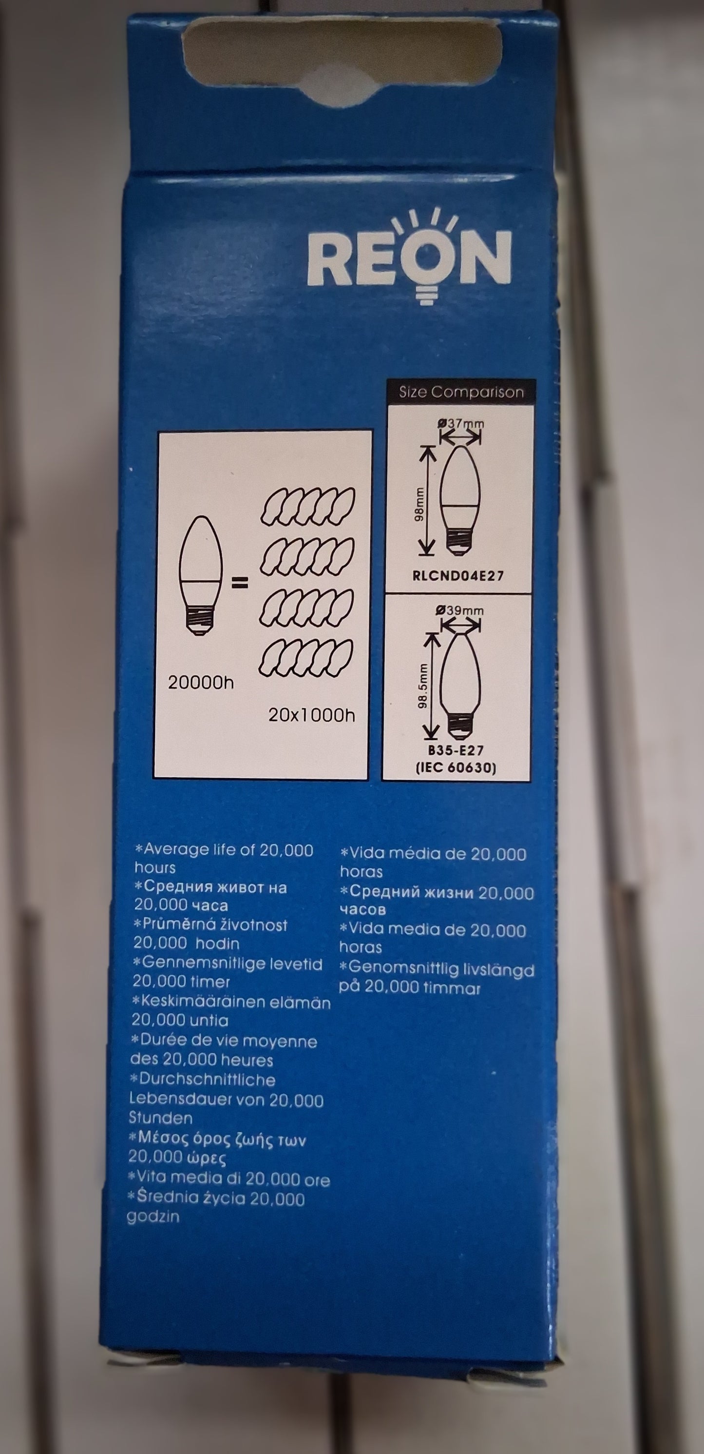 LED Candle 4 watts warm white ES / E27 Six pack by Reon