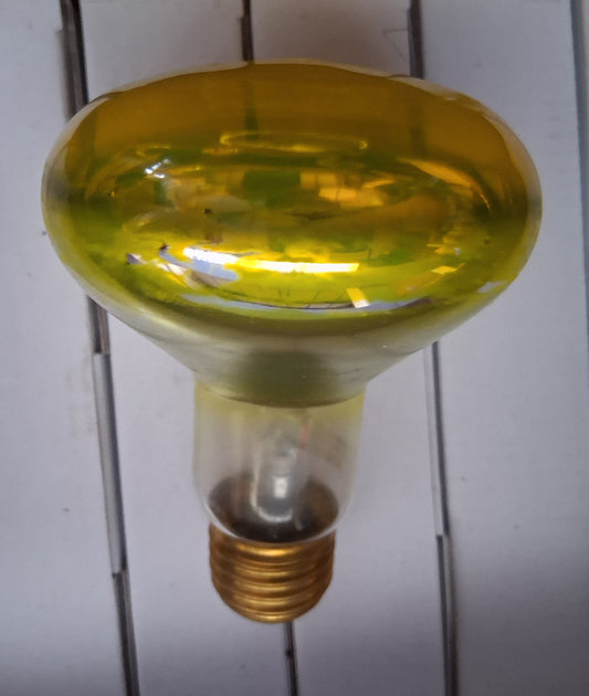 R80 100 watt ES / E27 cap yellow by iris france