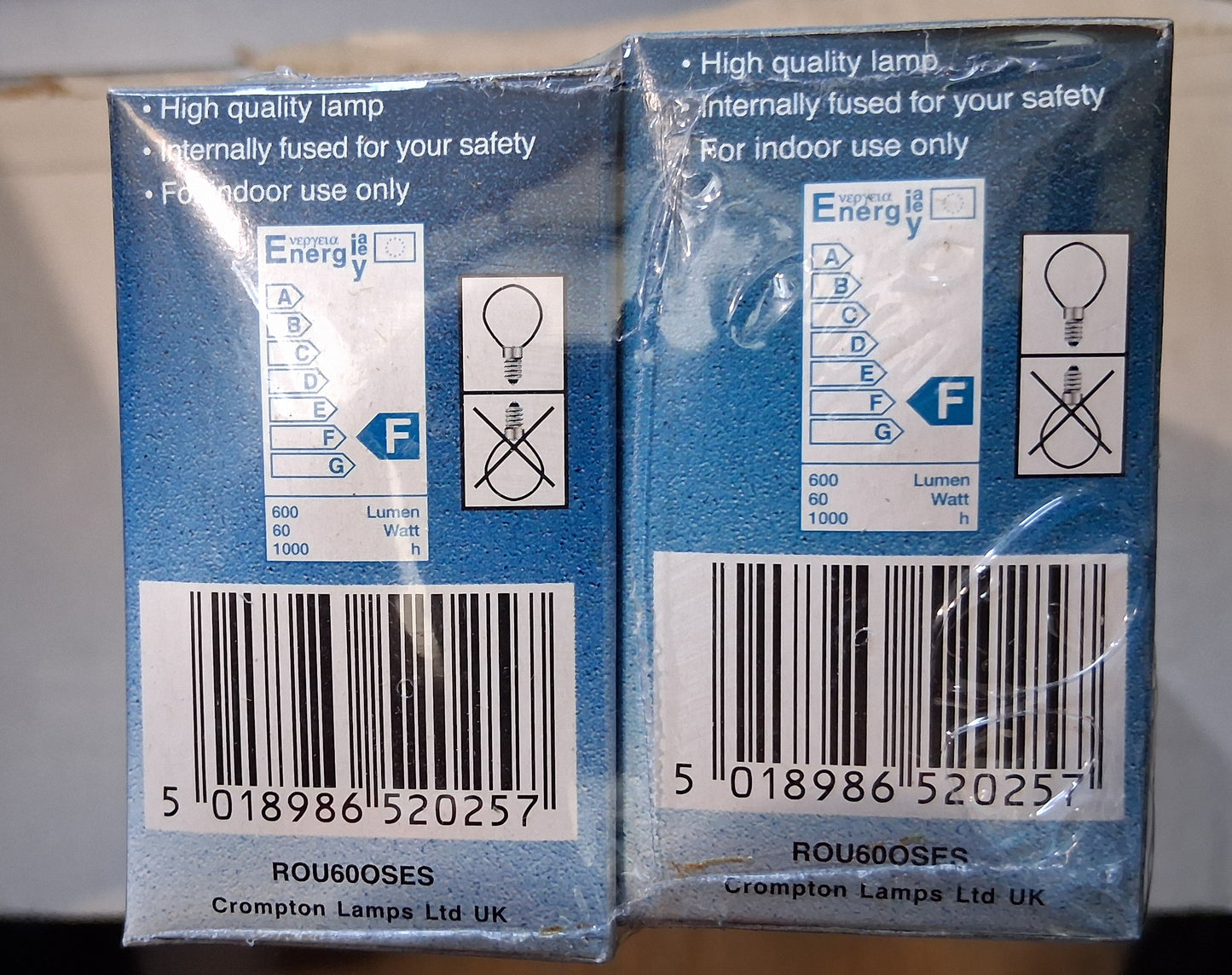 45mm round golfball 60 watts ses / E14 opal by crompton lamps