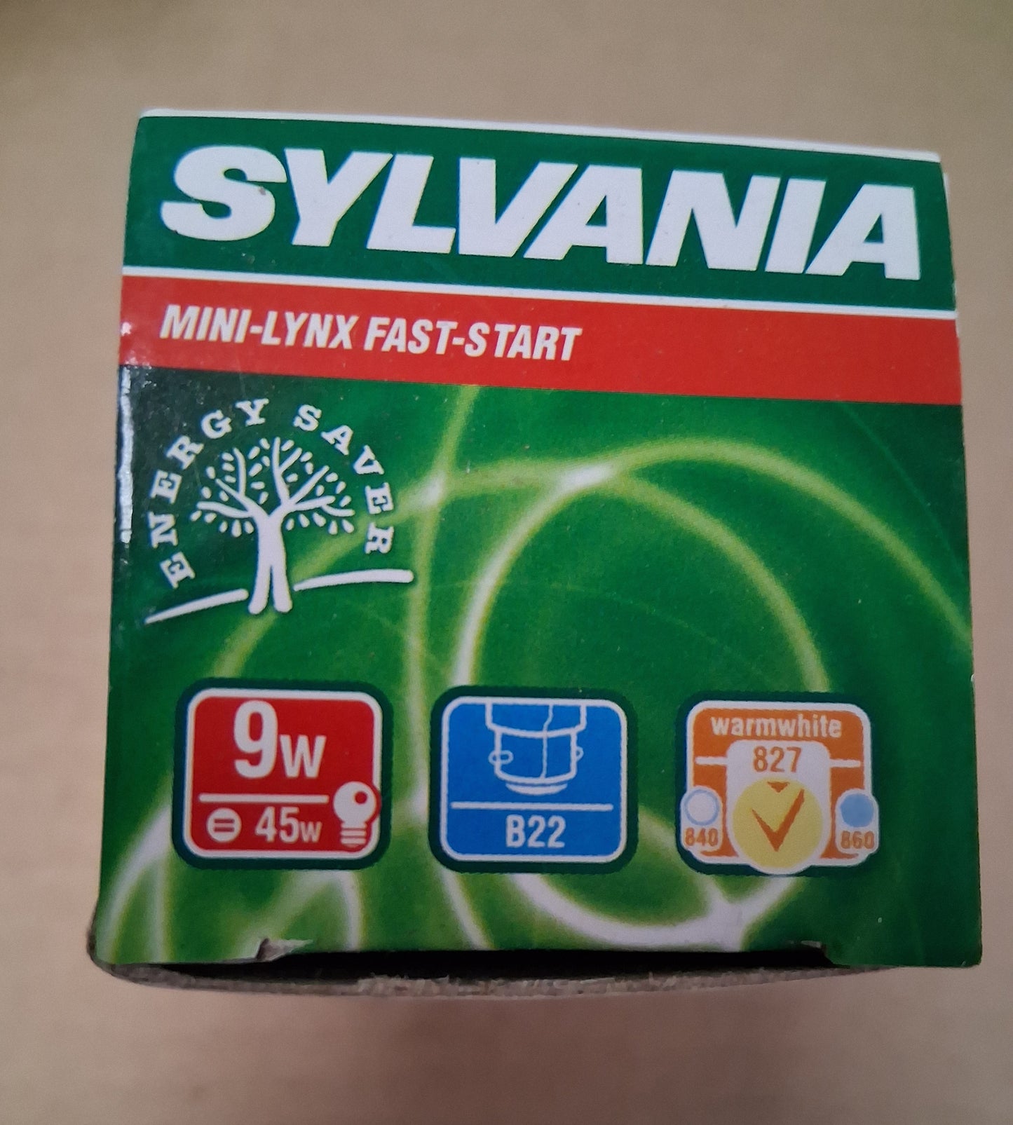 Sylvania 9 watt mini lynx fast start BC / B22 Warm white box of seven £21