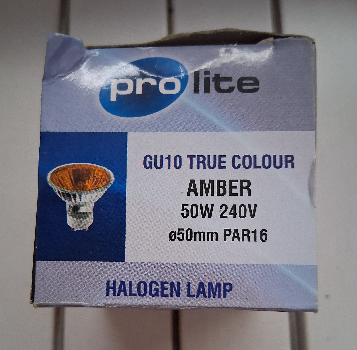 Coloured Gu10 50W amber packs of 4