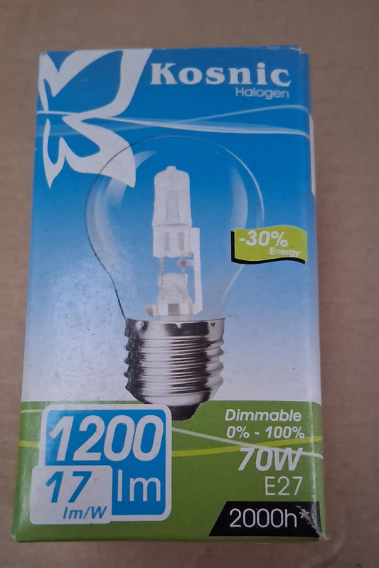 GLS Halogen Clear 70 watt ( 1200LM ) ES / E27 cap by Kosnic