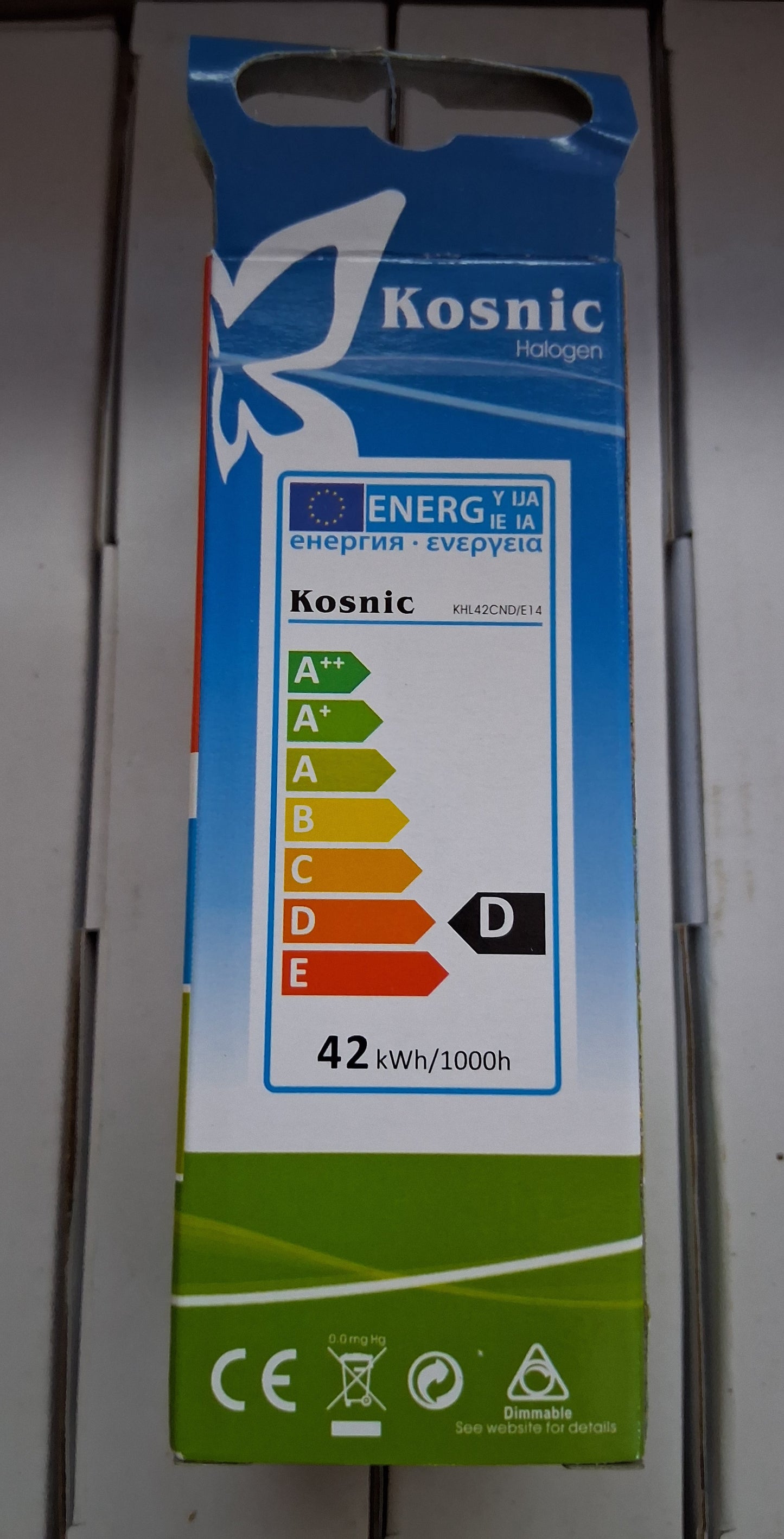 Candle 42 watt SES / E14 Clear halogen by Kosnic