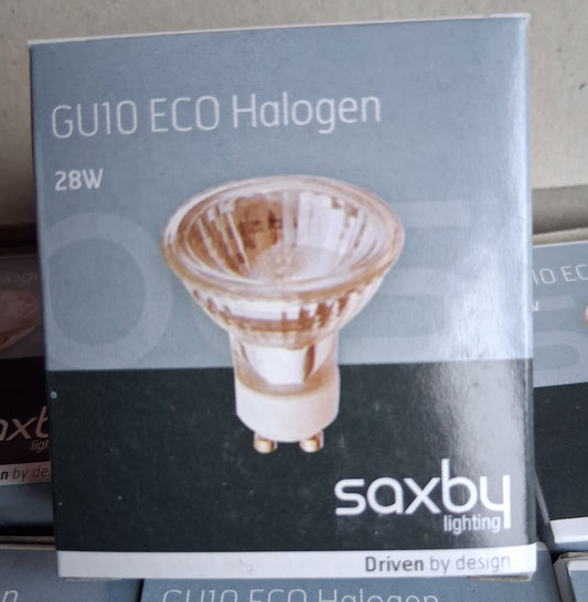 10 or 20 X GU10 ECO halogen 28 watt = 370LM 2000 hours by saxby lighting