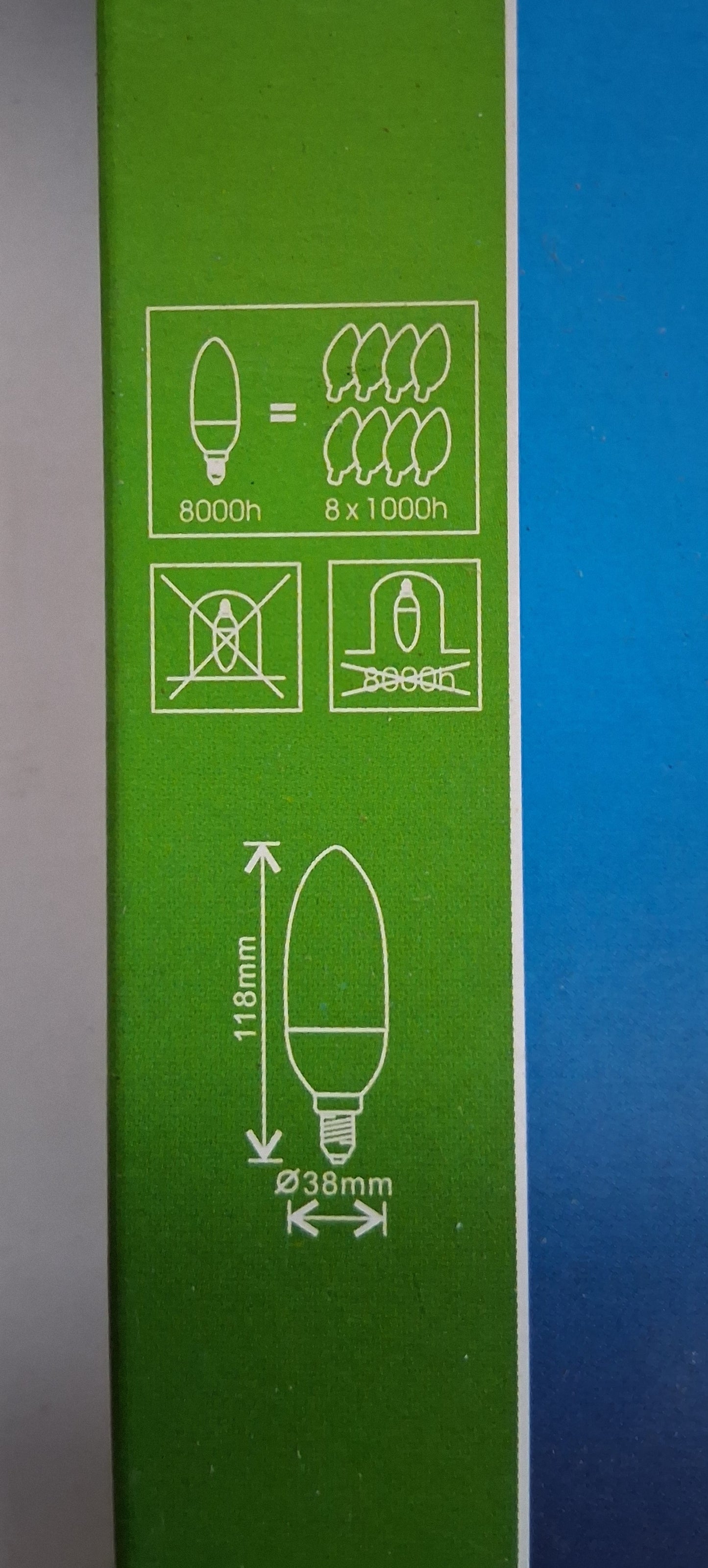 Candle 11 Watt = 44 watts SES / E14 warm white 500lm by reon