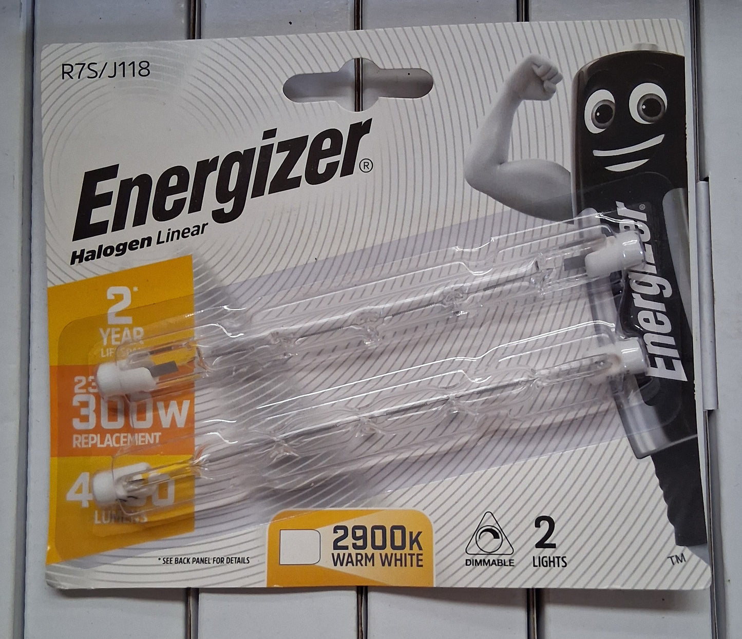 118 mm Halogen R7s twin pack 300 Watts warm white from £3.70  by energizer