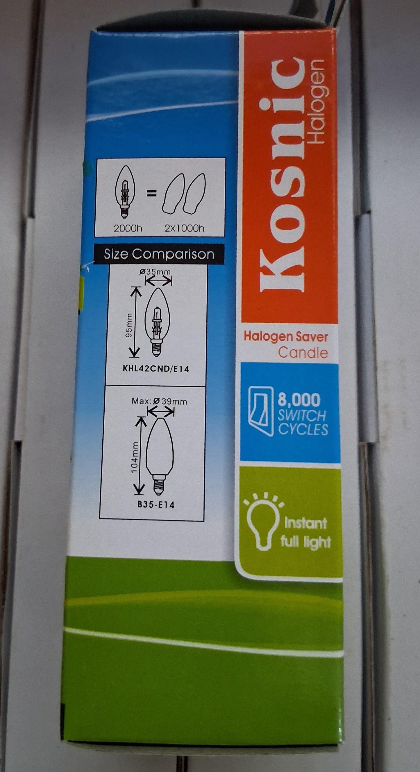 Candle 42 watt SES / E14 Clear halogen by Kosnic