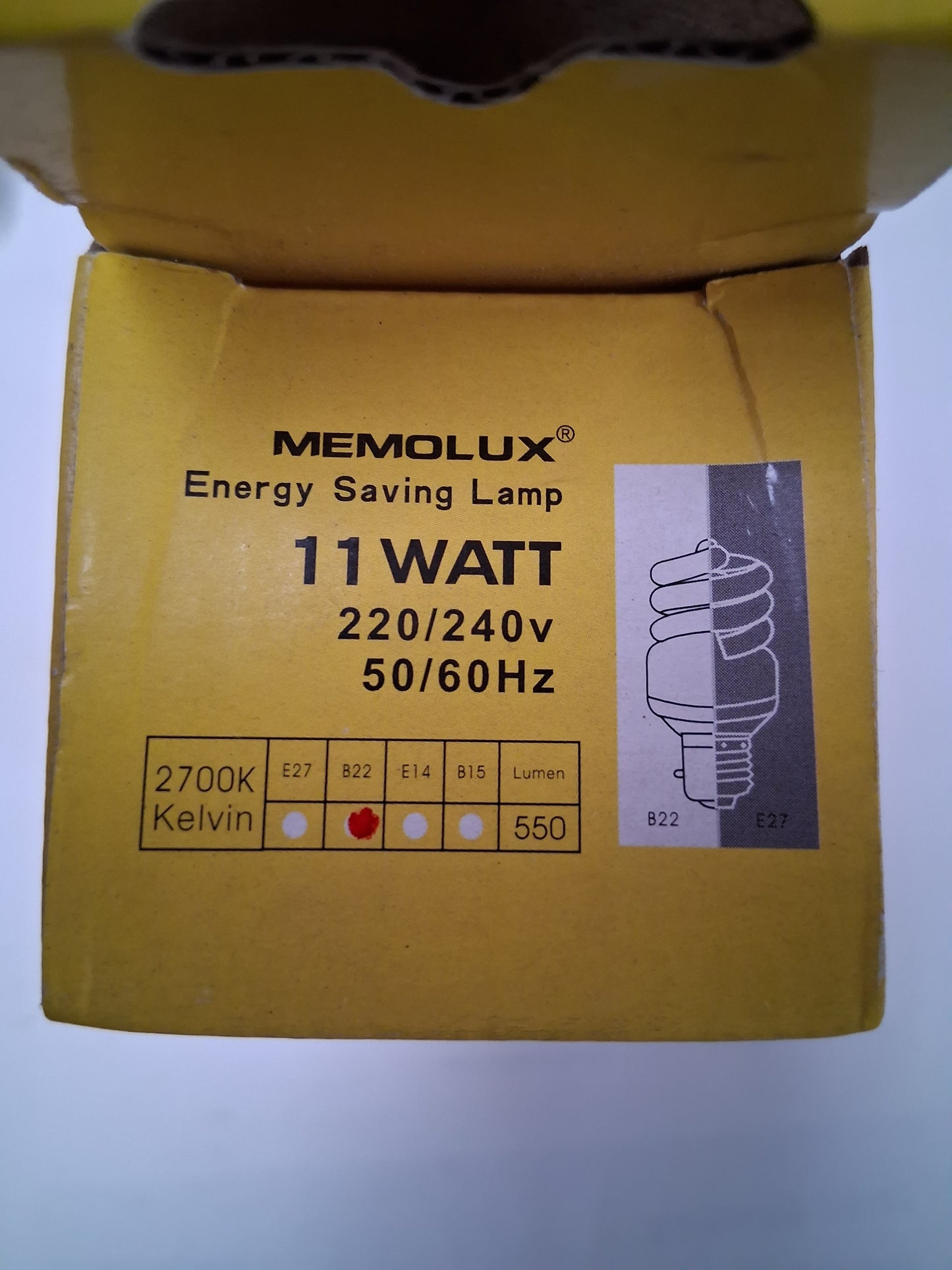 Memolux 11 watt = 60 watt BC / B22 Warm white 2700k 10,000h