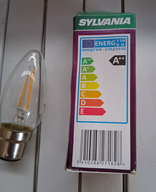Sylvania candle 2.5 watts = 25W warm white BC / B22 Six Pack