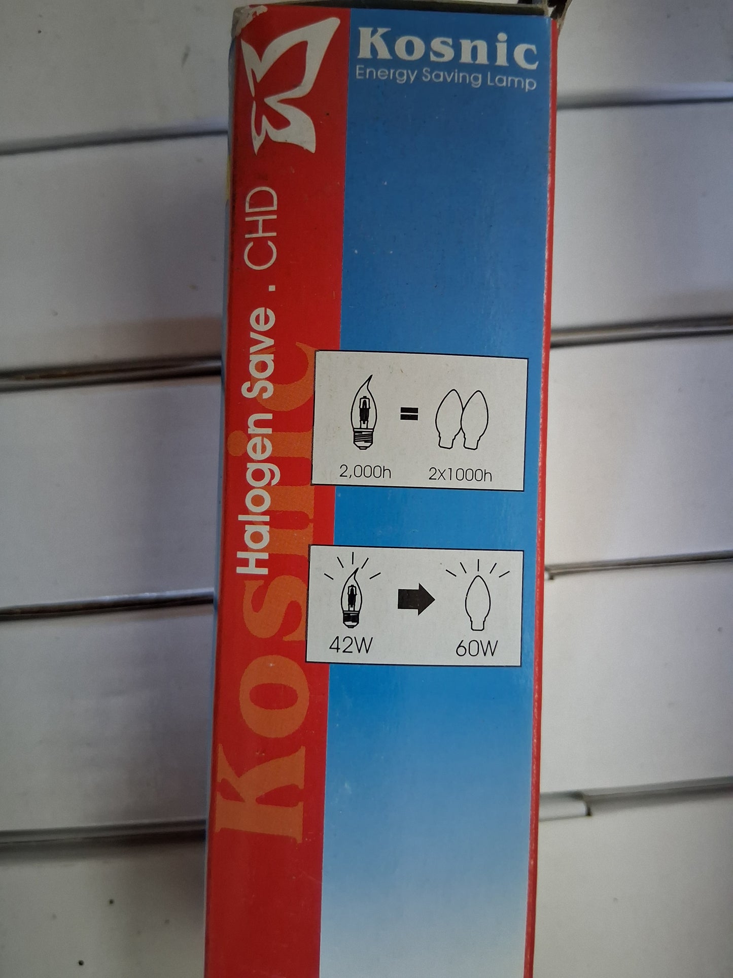 candle ES / E27 Clear bent tip 42 watt halogen = 60 watt by Kosnic