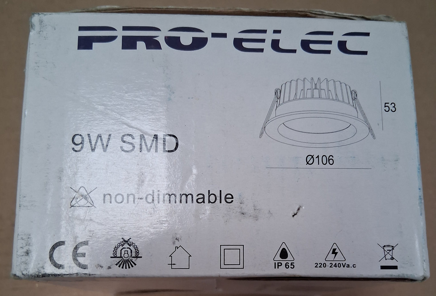 LED Recessed downlight 9 watts cob matt white 3k / warm white pack of 2