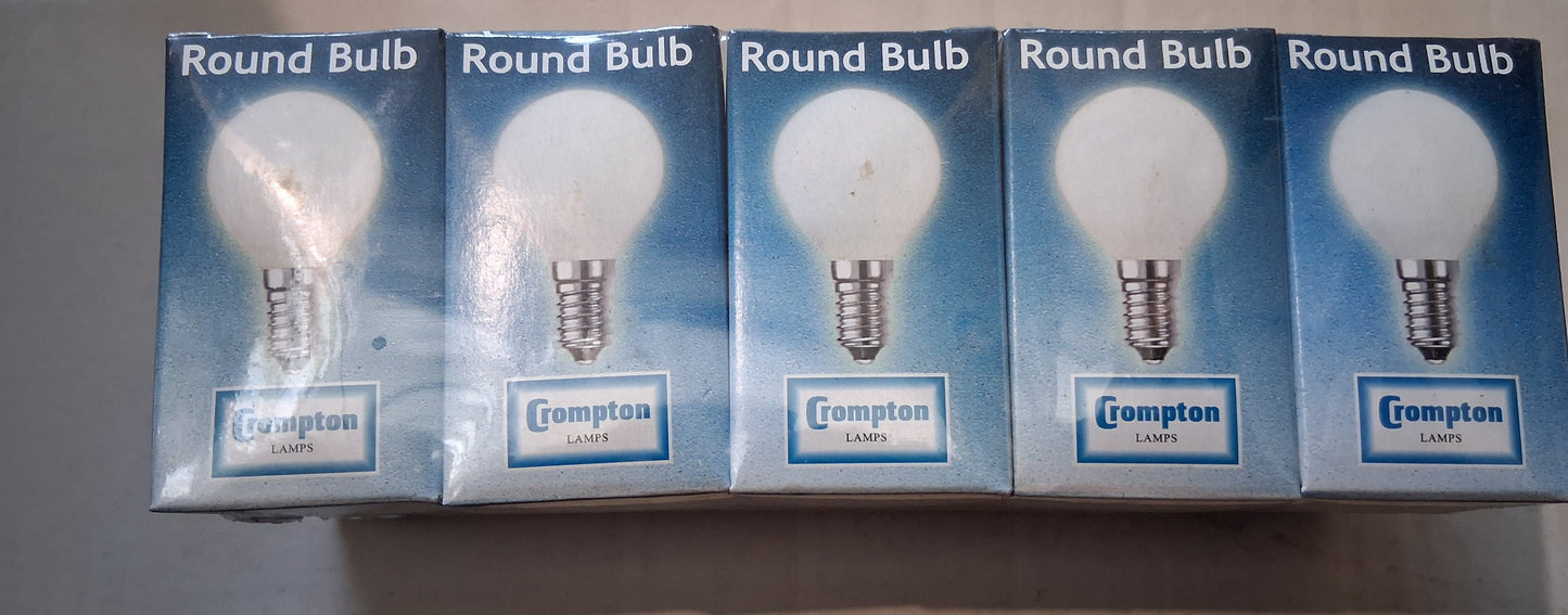 45mm round golfball 60 watts ses / E14 opal by crompton lamps