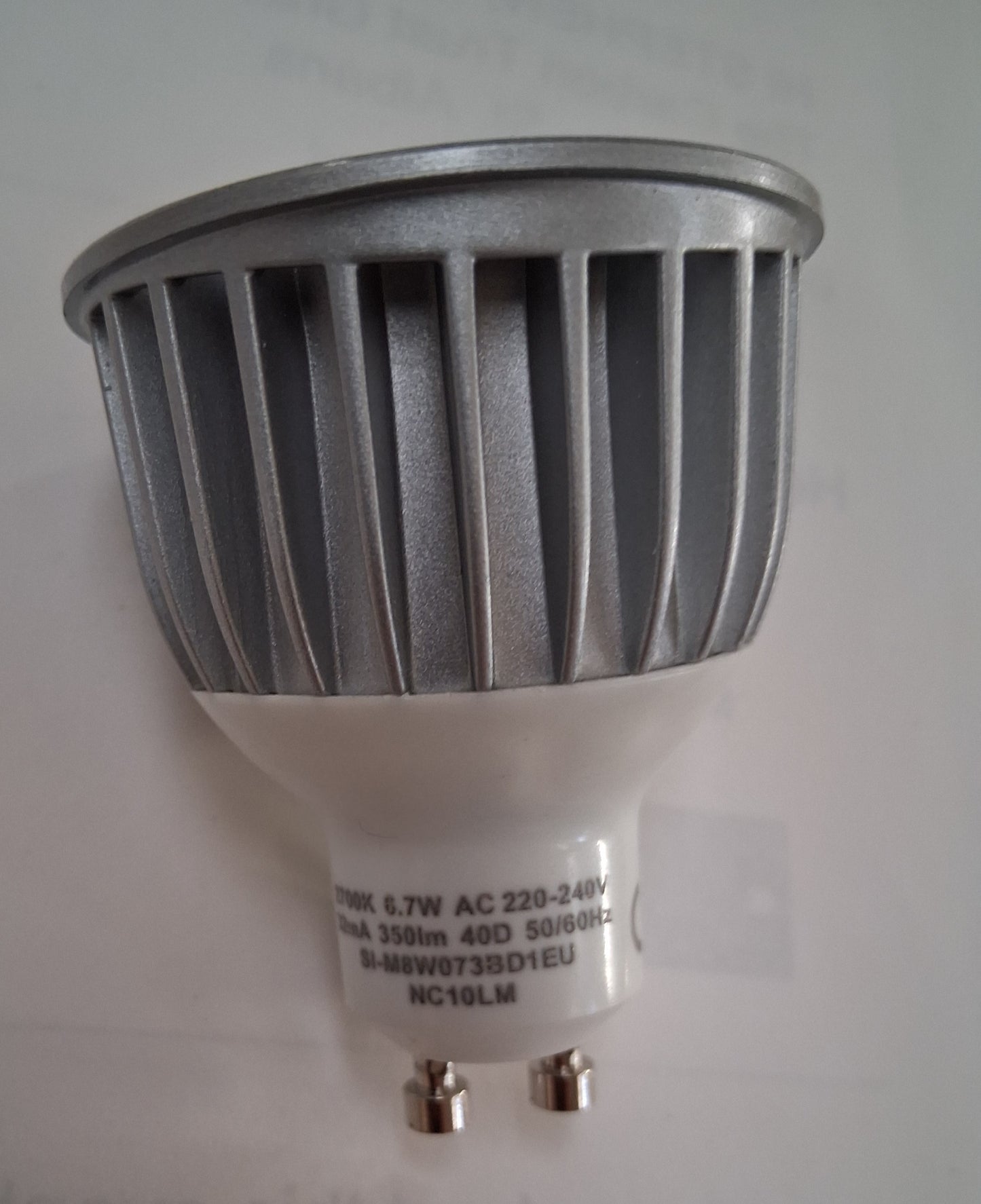 Gu10 by Samsung 6.7 watt dimmable warm white.