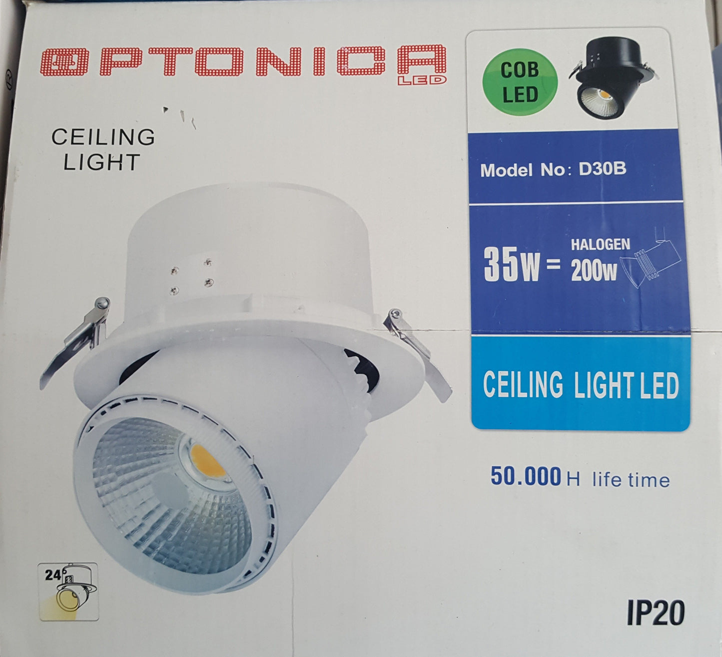 Ceiling Light Fitting 35W = 200W COB LED By Optonica - Beachcomber Lighting