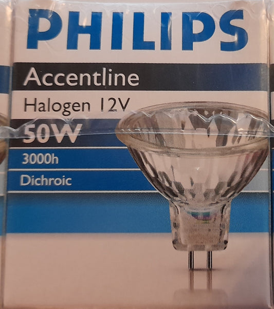 Mr16 Halogen  50W 12V 36D Philips Accentline Gu5.3 Box Of 5