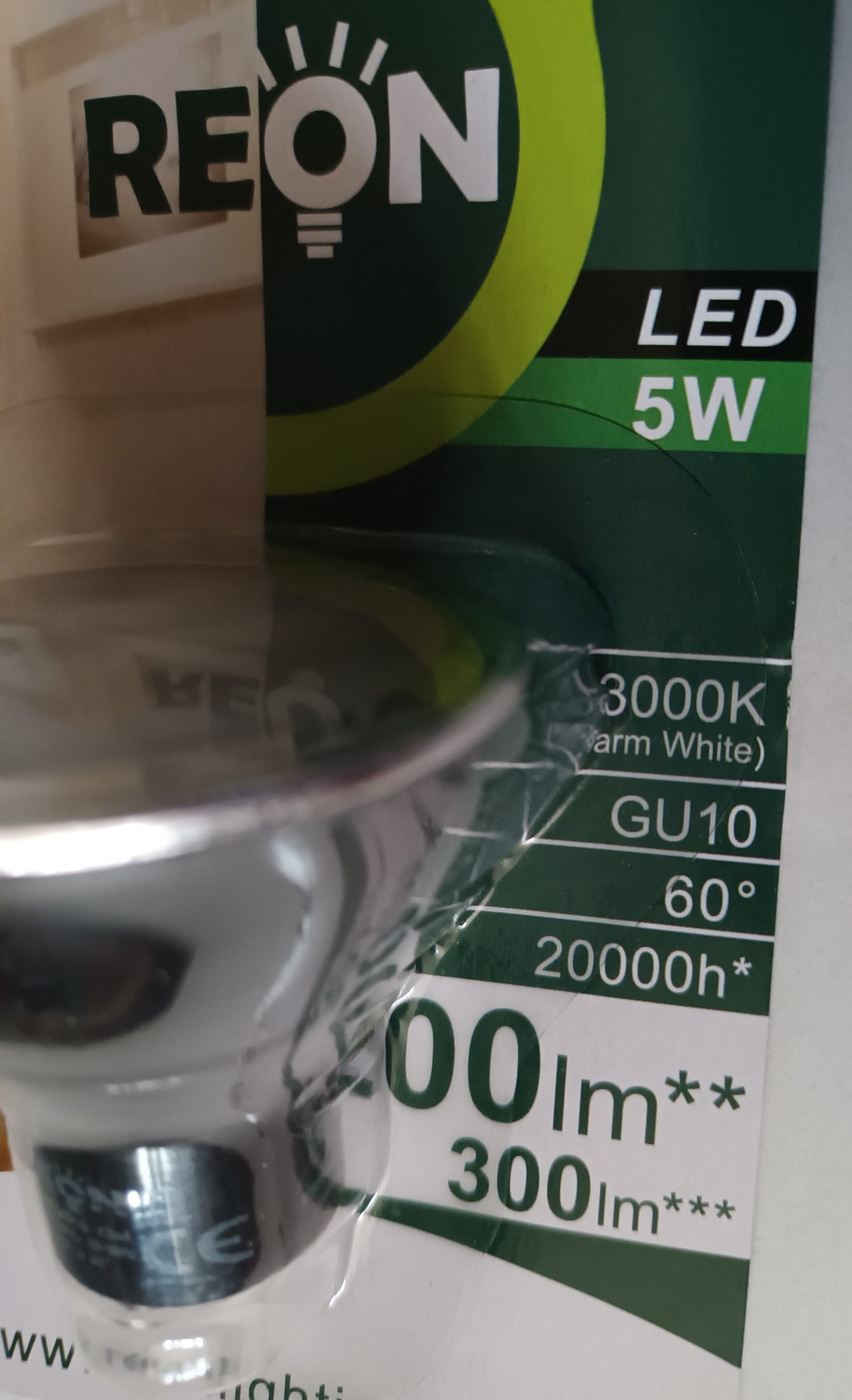 Gu10 LED 5W Warm White / 3000k. By Reon