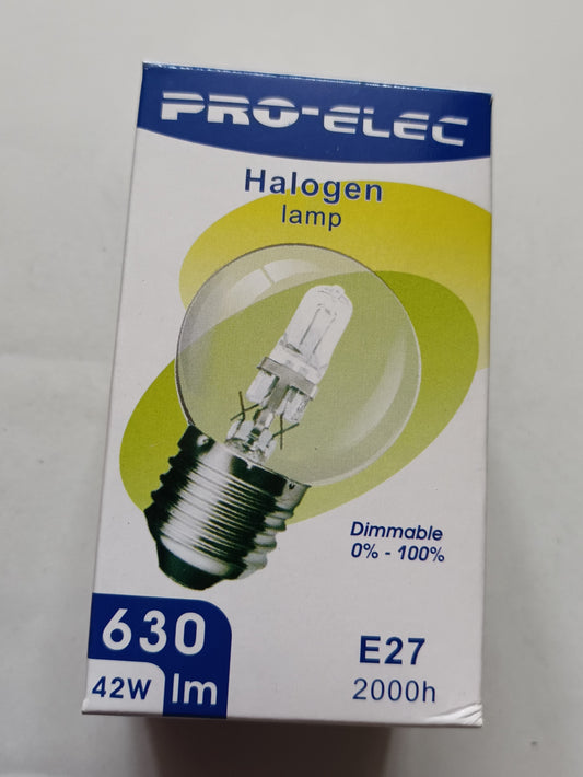 Halogen 42W ES / E27 Clear Golfball Size Warm White