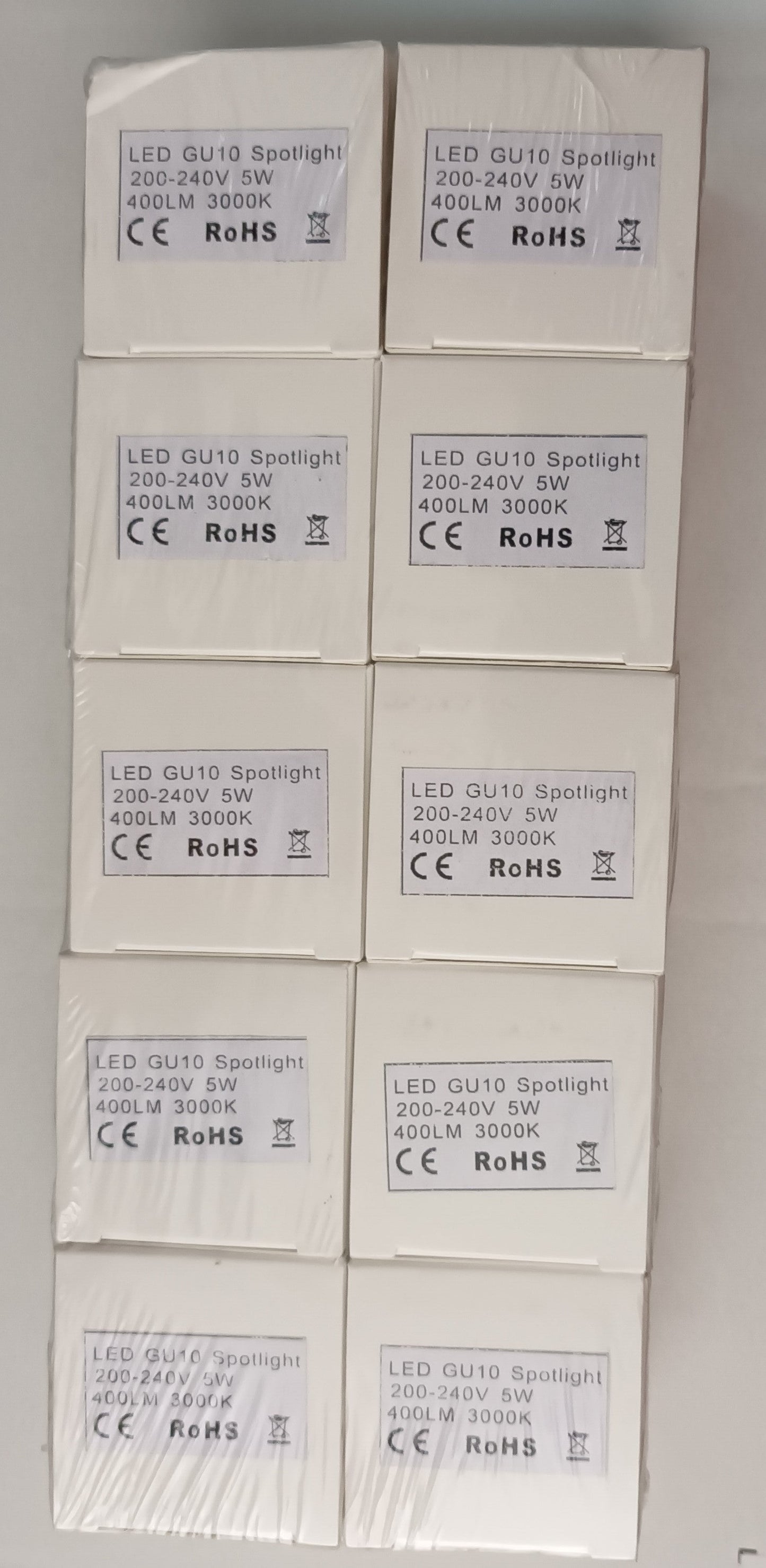 LED Gu10 5 Watt = 400lm Warm White / 3k Ten Pack