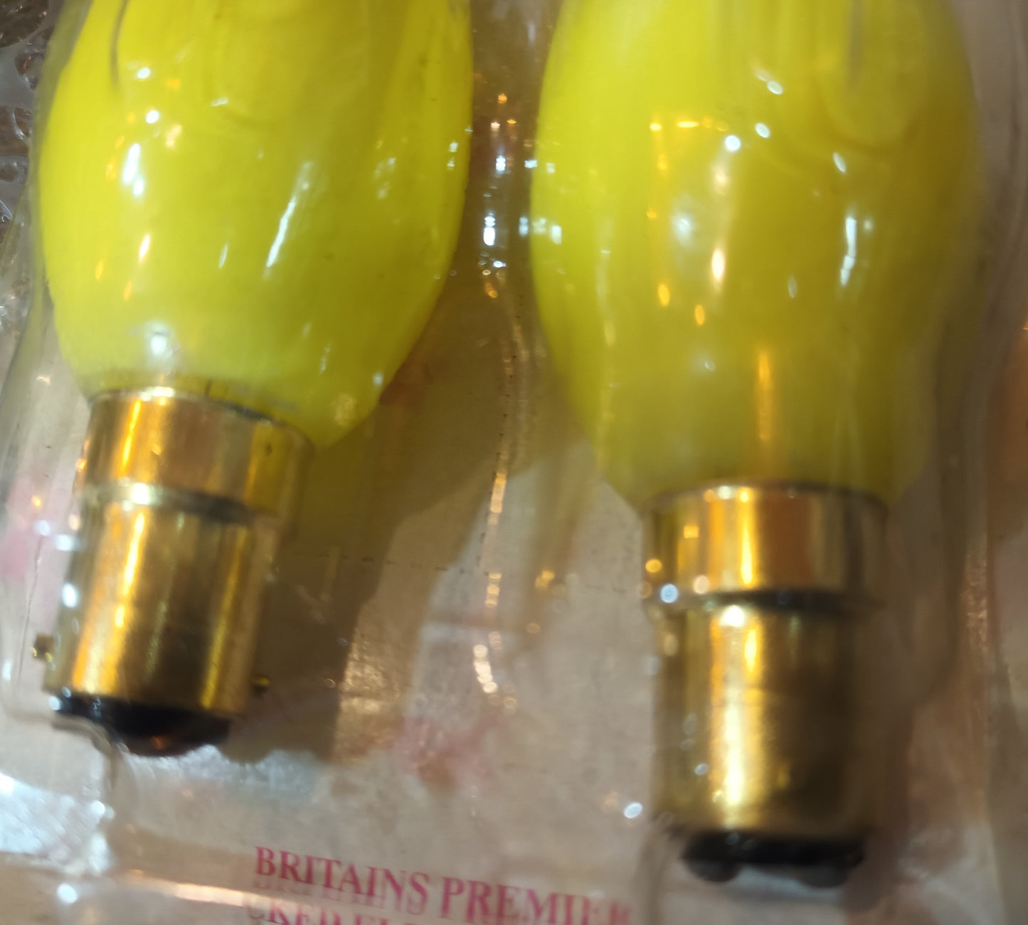 Candle 40W SBC / B15 Small bayonet  bulbs Yellow Twin Pack