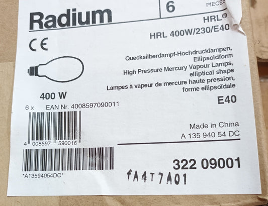 400 Watt / E40 mm Mercury Elliptical GEs-E40 Light Bulb from £10.00
